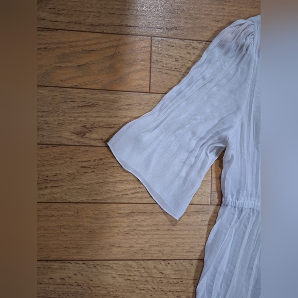 NY Collection White Ruffle Blouse Size M - Picture 5 of 7